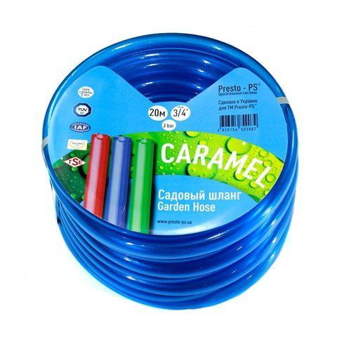 Шланг поливальний Presto-PS силікон садовий Caramel (синій) діаметр 3/4 дюйма, довжина 30 м (CAR B-3/4 30) 857 фото