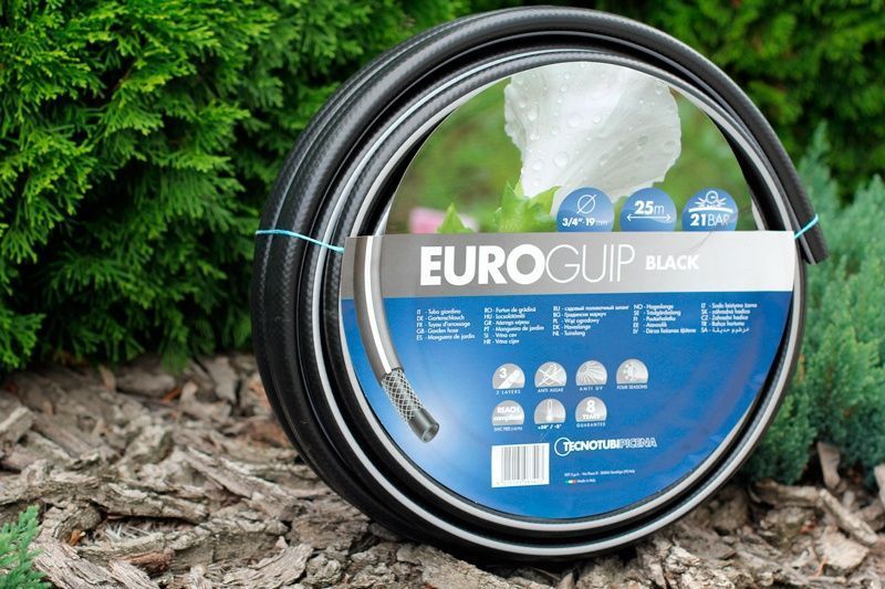 Шланг садовий Tecnotubi Euro Guip Black для поливу діаметр 3/4 дюйма, довжина 50 м (EGB 3/4 50) 426 фото