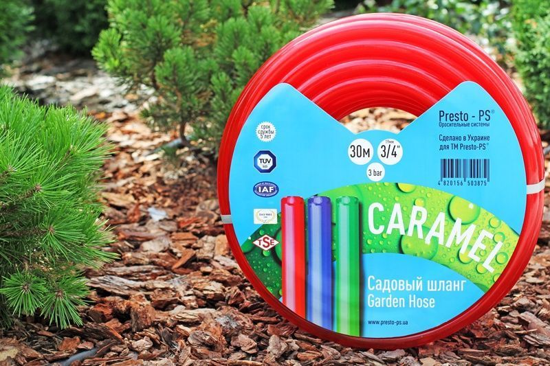 Шланг поливальний Presto-PS силікон садовий Caramel (червоний) діаметр 3/4 дюйма, довжина 50 м (SE-3/4 50) 597 фото