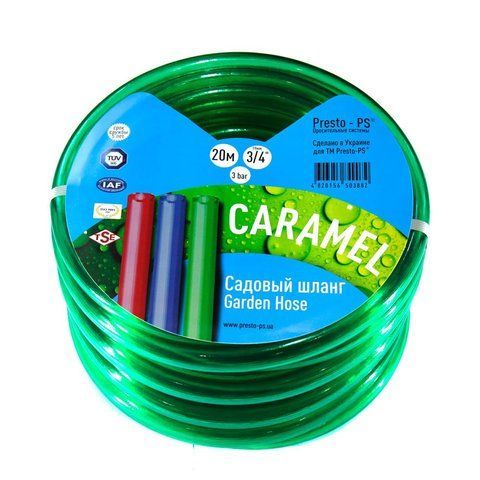 Шланг поливальний Presto-PS силікон садовий Caramel (зелений) діаметр 3/4 дюйма, довжина 20 м (CAR-3/4 20) 853 фото