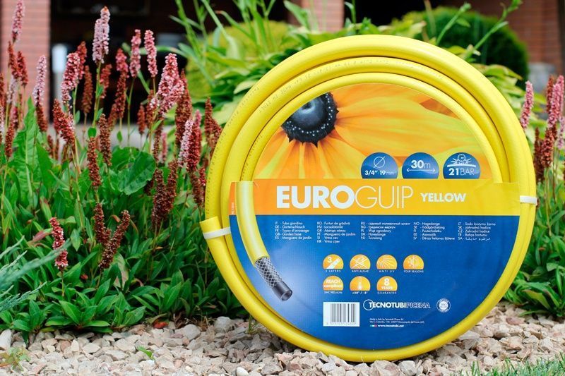Шланг садовий Tecnotubi Euro Guip Yellow для поливу діаметр 1/2 дюйма, довжина 25 м (EGY 1/2 25) 416 фото